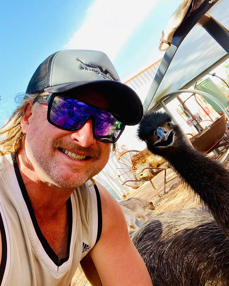 Duncan and Toto the emu